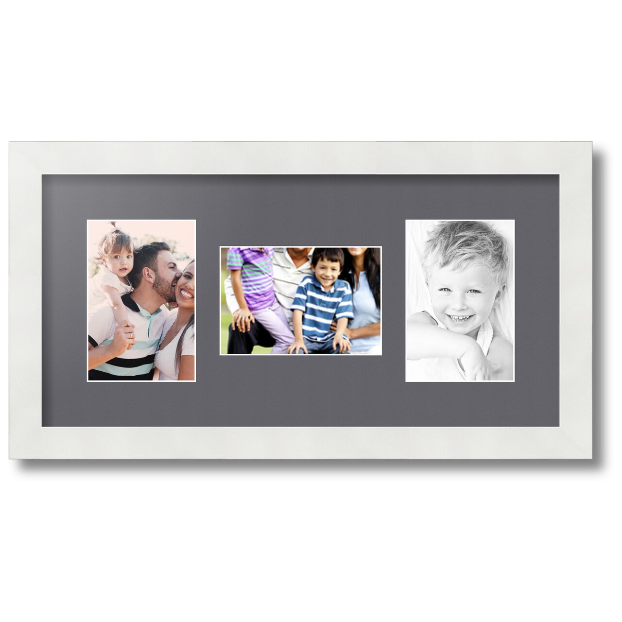 ArtToFrames Collage Photo Picture Frame with 3 - 4x6 inch Openings, Framed in White with Over 62 Mat Color Options and Regular Glass (CSM-3966-113)